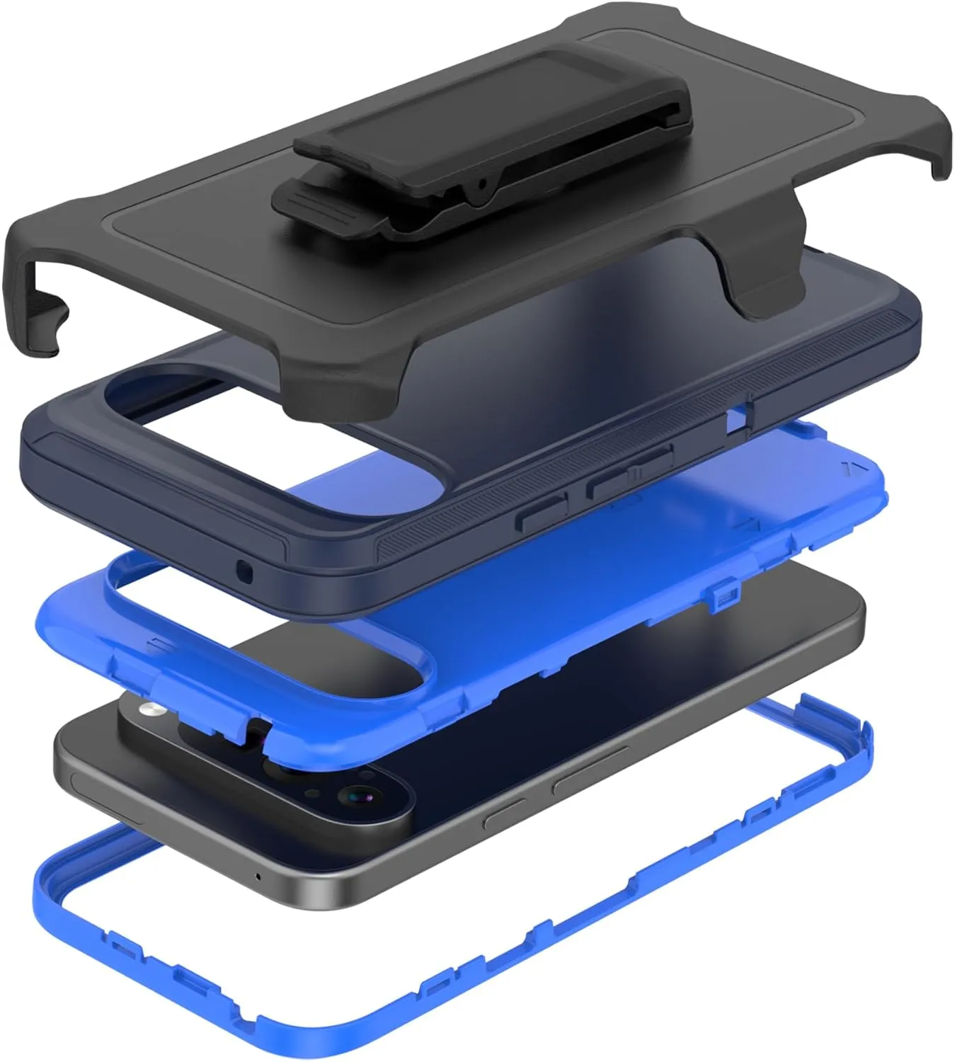 Compatible with Google Pixel 9 Pro XL Case, with Belt Clip Holster Heavy Duty Rugged Shockproof Full Body Protection Kickstand Phone case for Google Pixel 9 Pro XL (Blue)