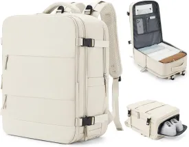 coowoz Large Travel Backpack Carry On for Women Man Gym Backpack with Laptop Compartment Mochila de Viaje Teacher Personal Item Backpack Rucksack Airplane Accessories Must Haves Beige