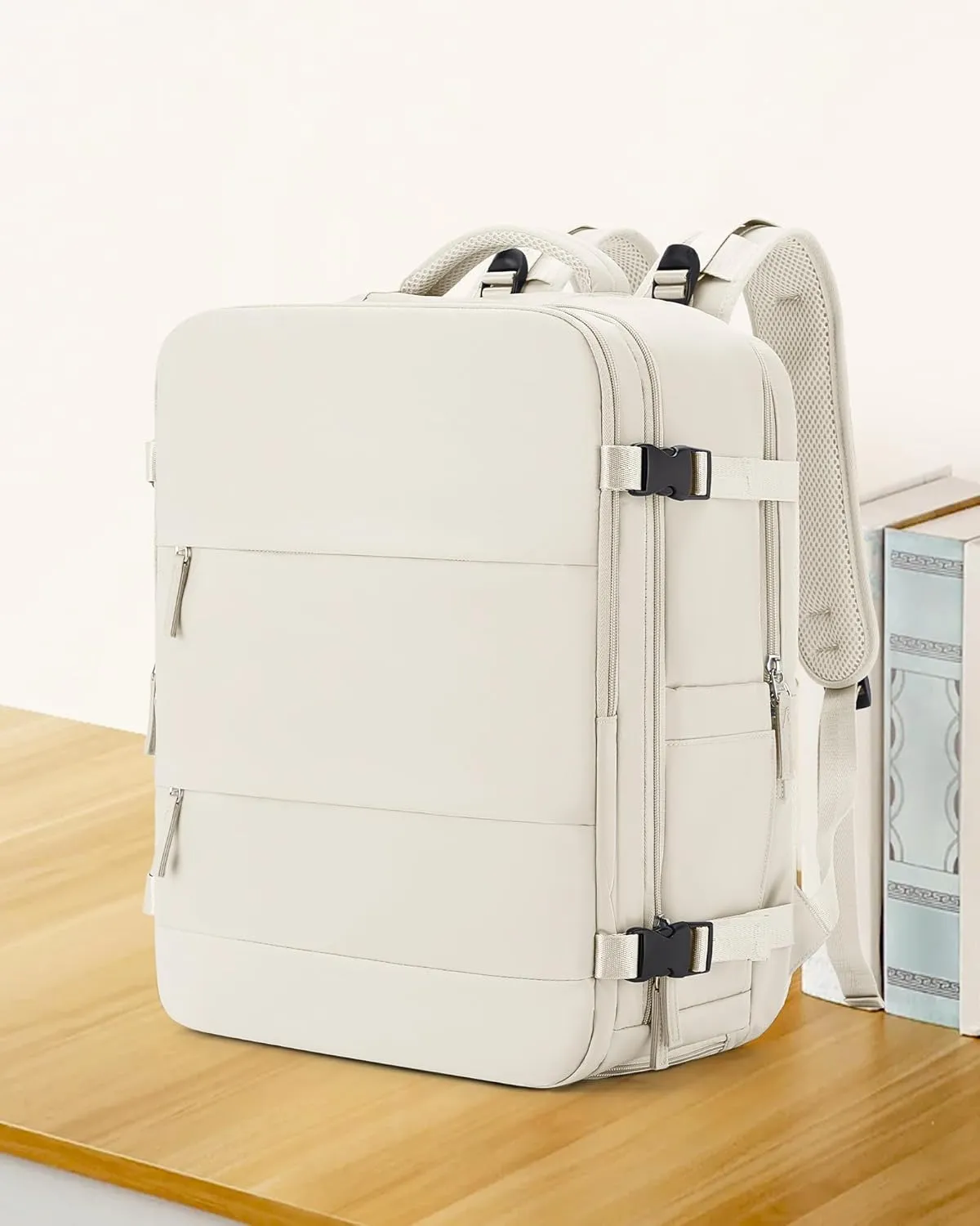 coowoz Large Travel Backpack Carry On for Women Man Gym Backpack with Laptop Compartment Mochila de Viaje Teacher Personal Item Backpack Rucksack Airplane Accessories Must Haves Beige