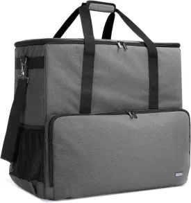 CURMIO Desktop Carrying Case, PC Tower Travel Bag with Shoulder Strap On the Go, Bag Only, Gray