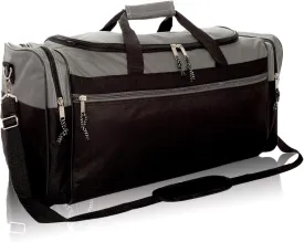 DALIX 25" Extra Large Vacation Travel Duffle Bag in Gray and Black
