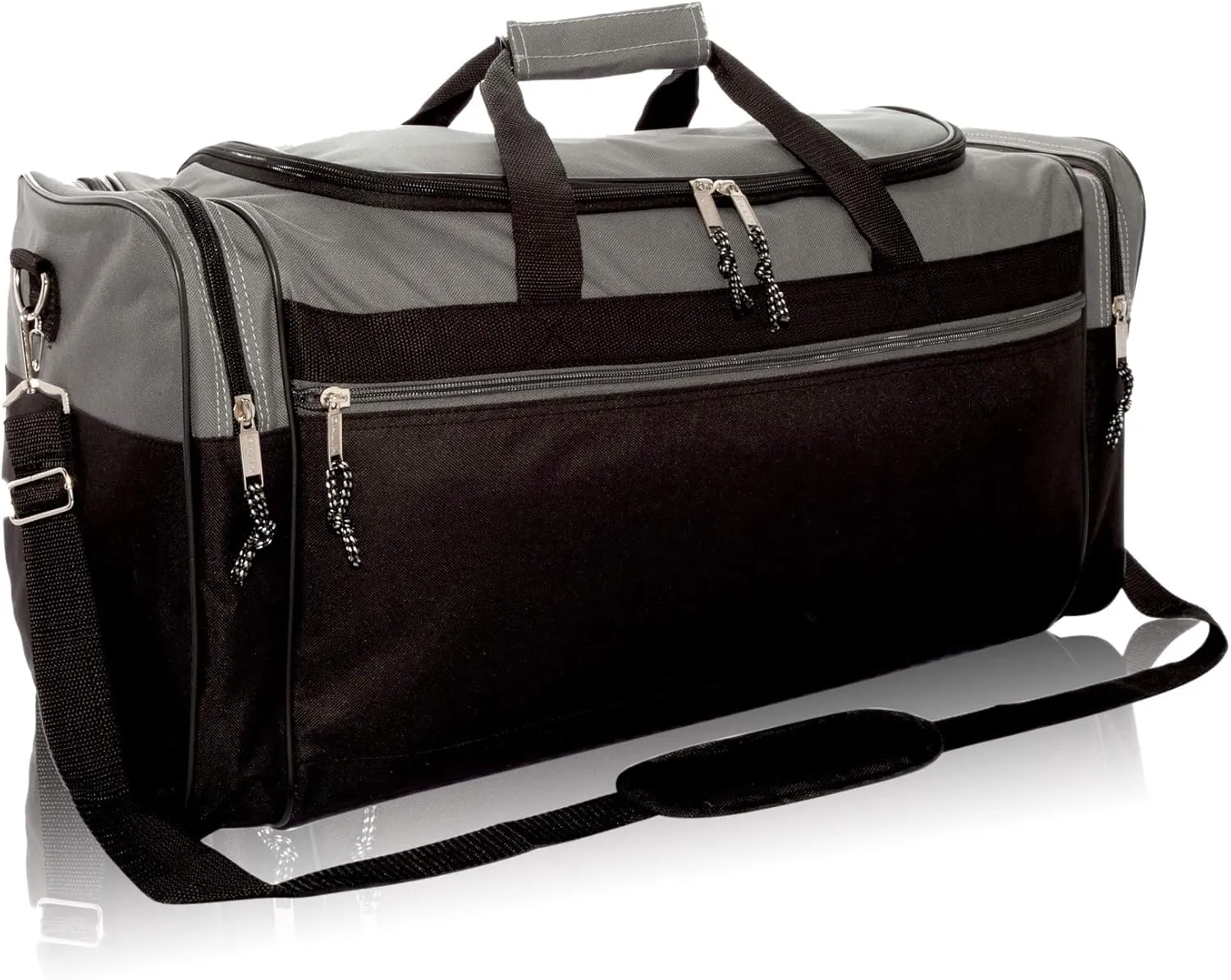DALIX 25" Extra Large Vacation Travel Duffle Bag in Gray and Black