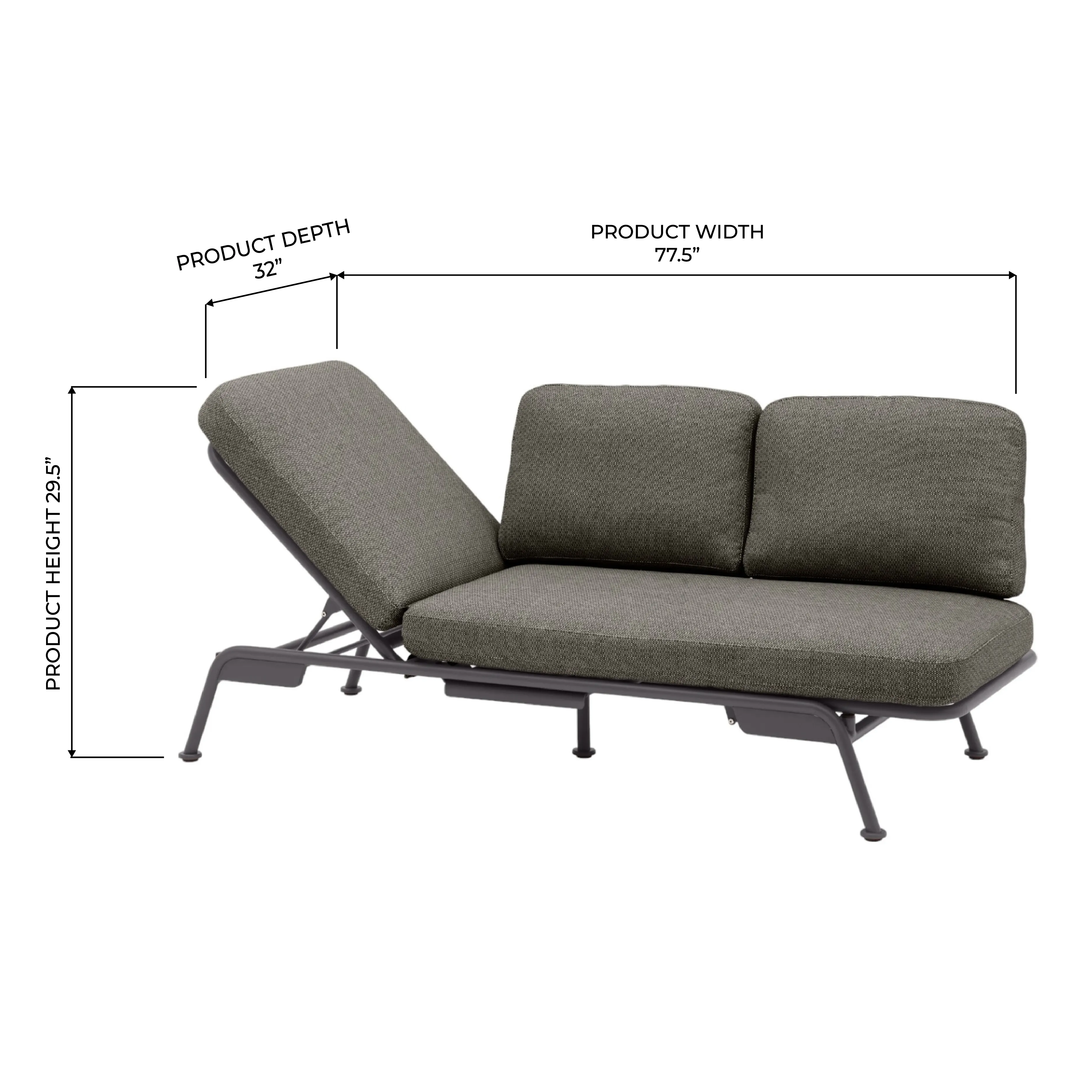 Davenport Charcoal Reclining Sofa