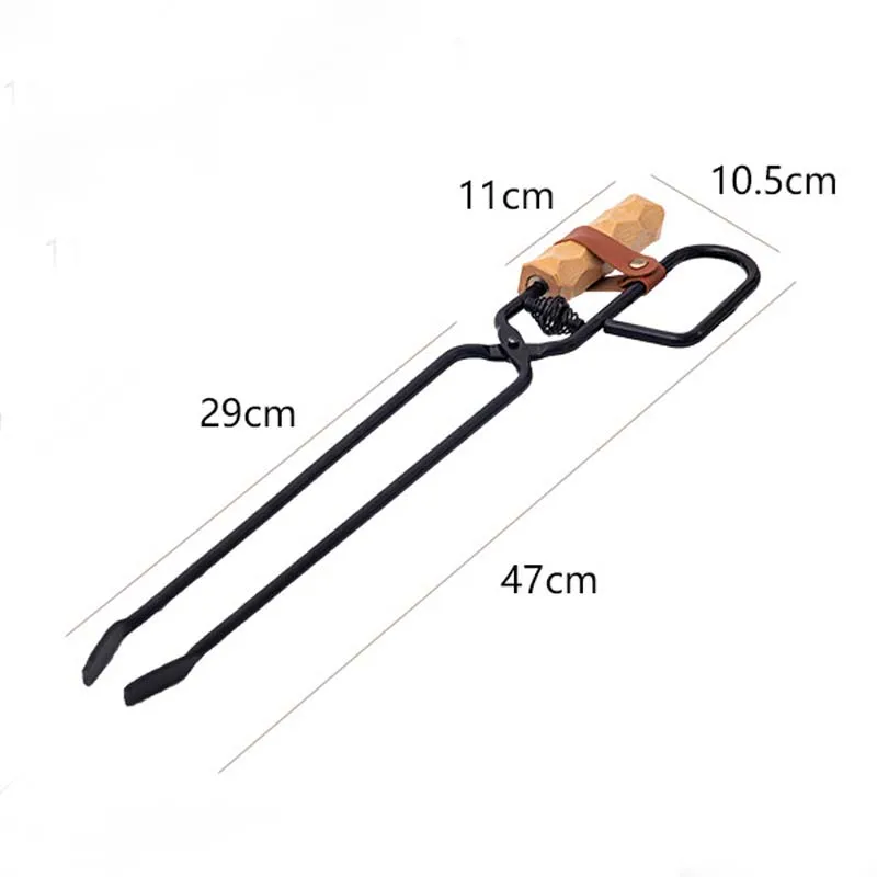 Dbeck® Wooden Handle Duckbill Firewood Tongs