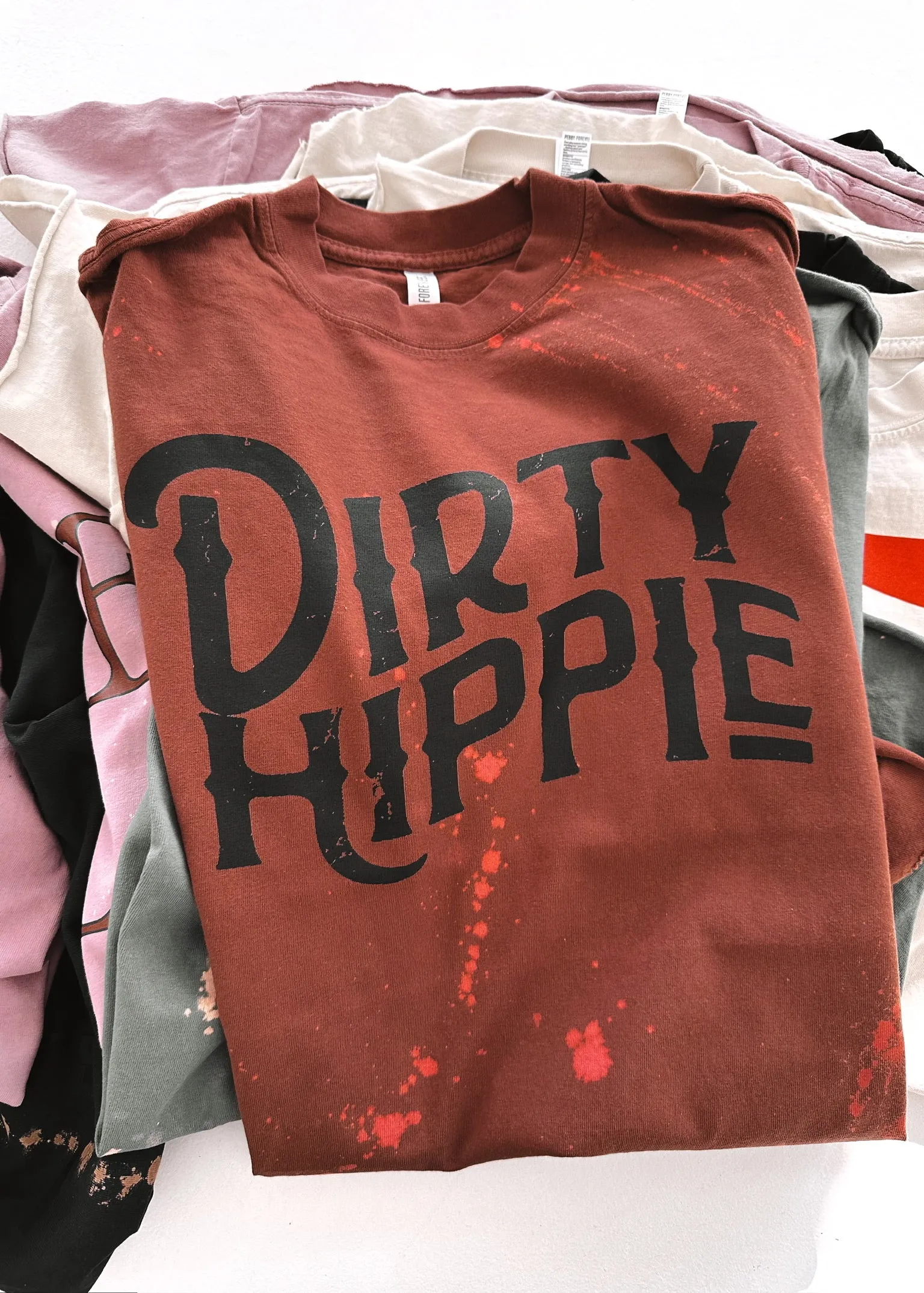 DIRTY HIPPIE BLEACHED OUT SIDE SLIT TEE