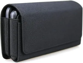 Dual Phone Holster Pouch Case for 2 Phones, Double Decker Belt Clip Case for All iPhone (16 15 14 13 12 11) Pro Max/Plus, Samsung Galaxy (S23 S22 S21 S20) Ultra/Plus/Fe (Large)