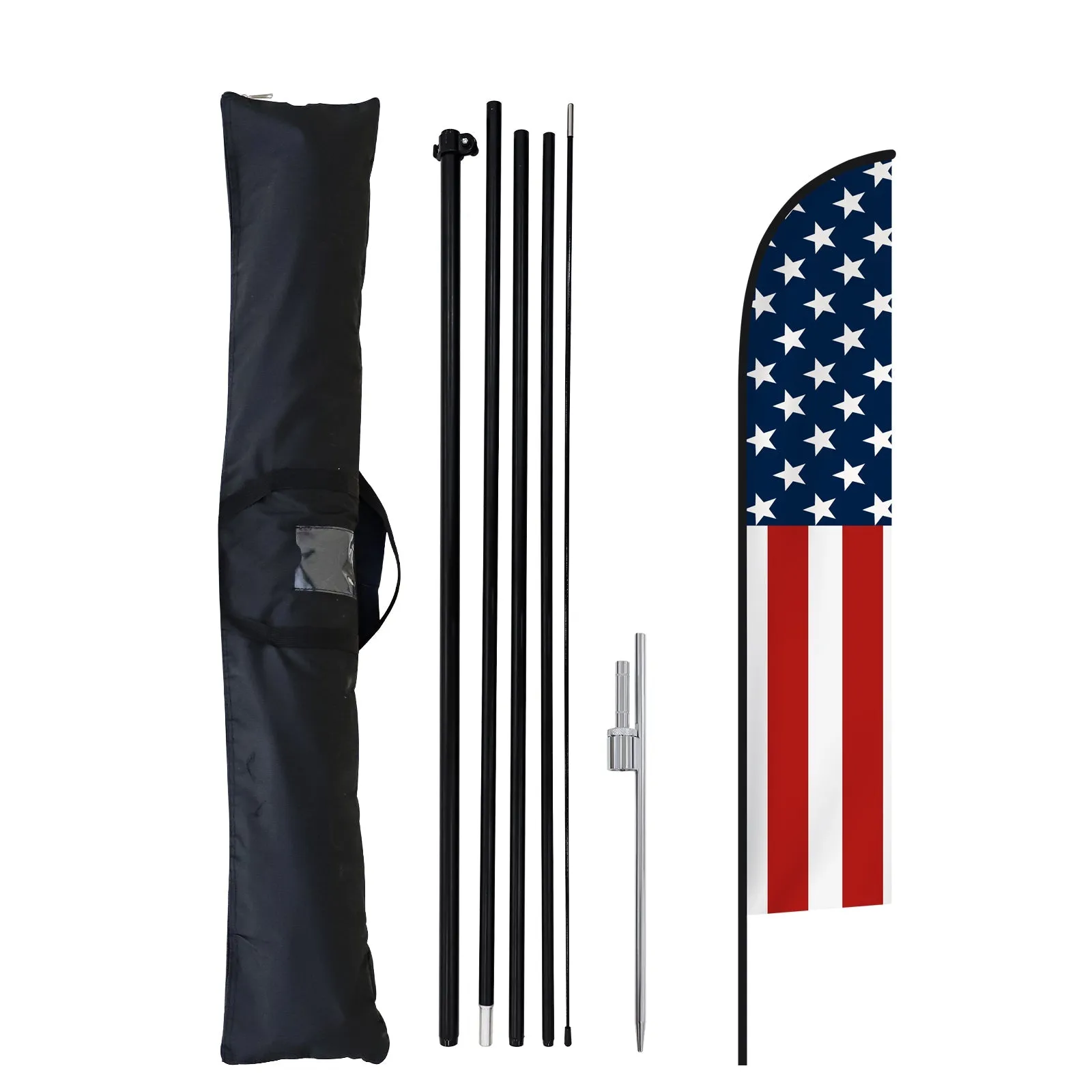 EAGLE PEAK Custom Printed Feather Flags with Your Logo and Design, Personalized Advertising Flags for Marketing, with Ground Spike & Carry Bag, 14.8x2.3 ft