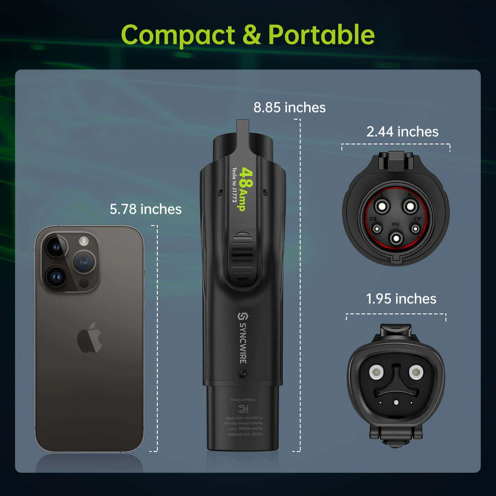 EV Charging Adapter (Tesla to J1772), 48A/250V AC