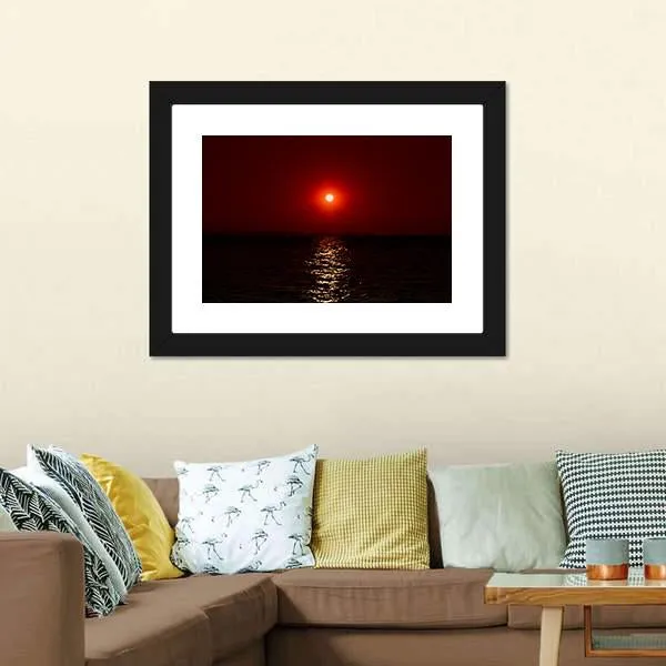 Fantastic Sunset On Mars Canvas Wall Art
