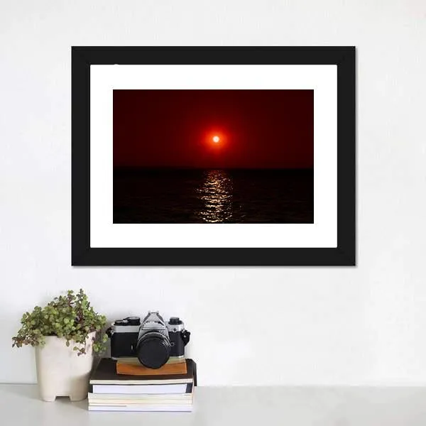 Fantastic Sunset On Mars Canvas Wall Art