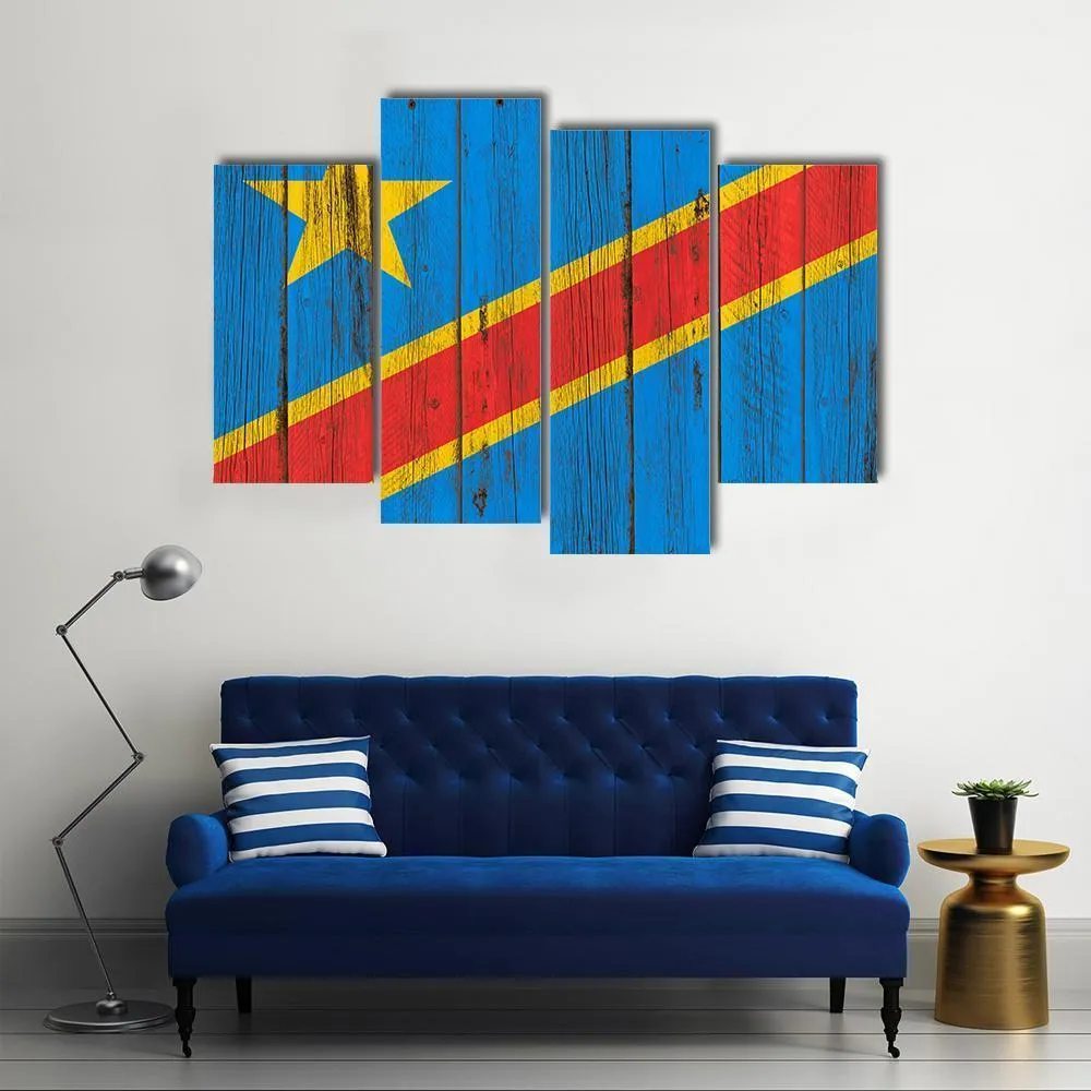Flag Of Congo Canvas Wall Art