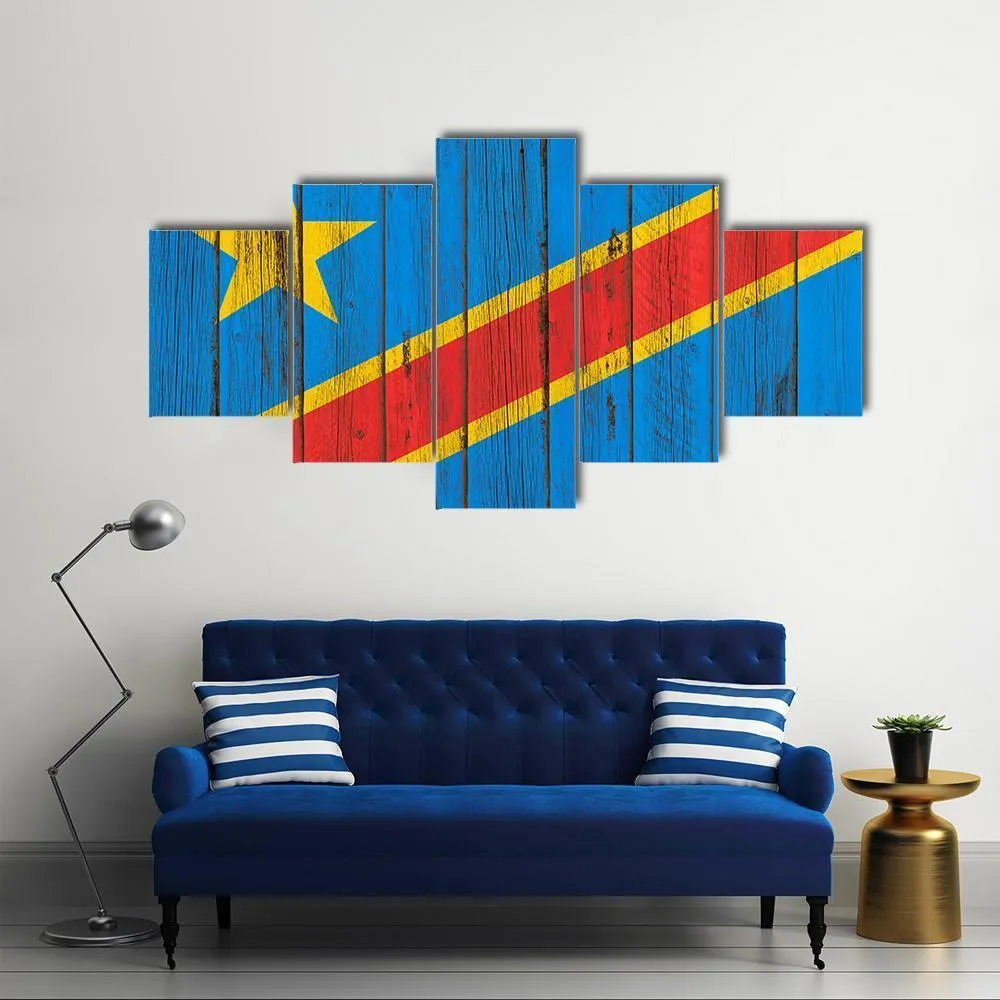 Flag Of Congo Canvas Wall Art