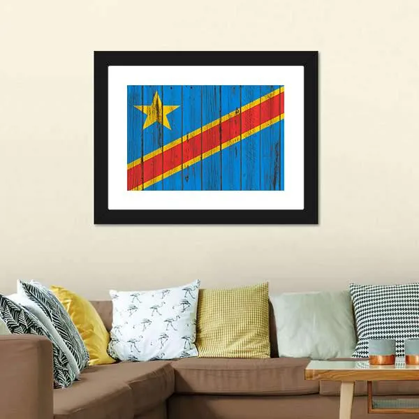 Flag Of Congo Canvas Wall Art