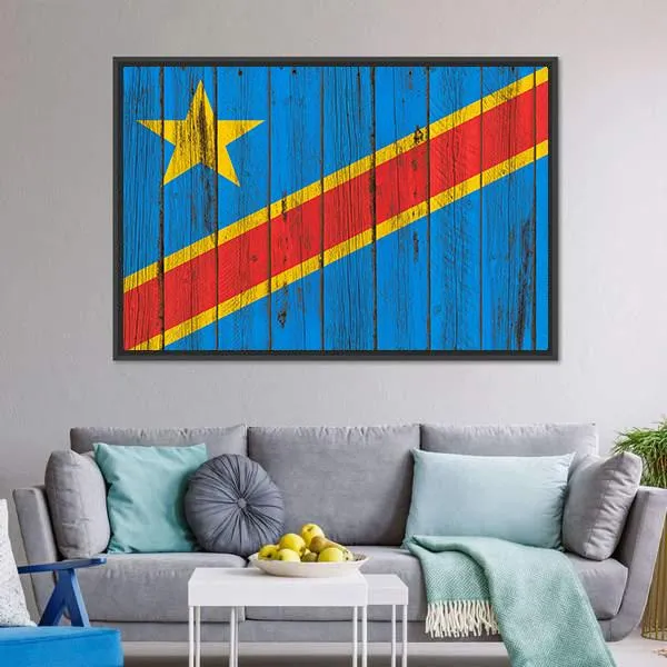 Flag Of Congo Canvas Wall Art
