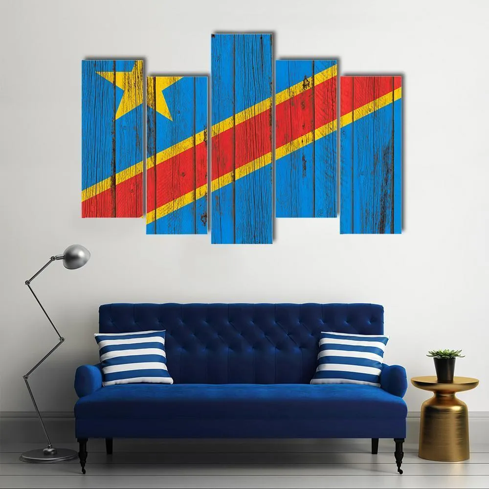 Flag Of Congo Canvas Wall Art