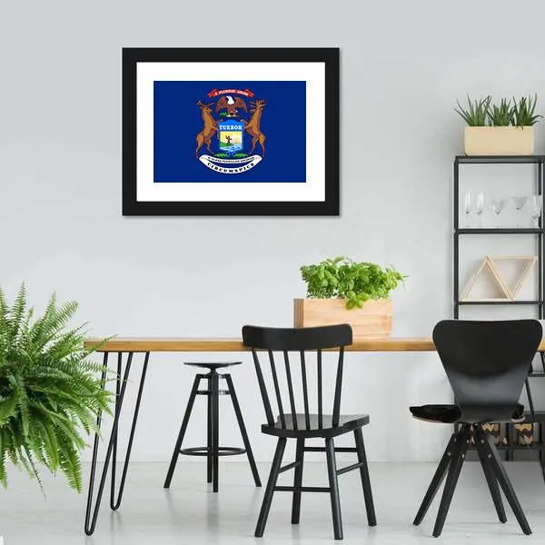 Flag Of Michigan Canvas Wall Art