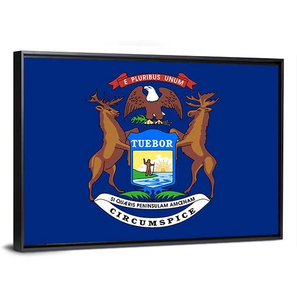 Flag Of Michigan Canvas Wall Art