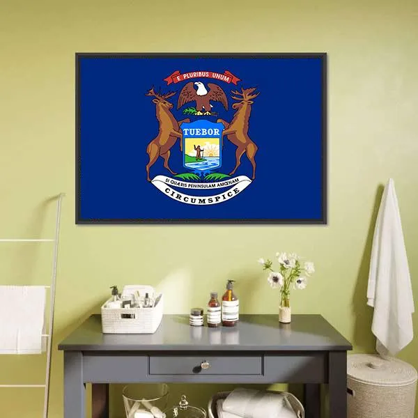 Flag Of Michigan Canvas Wall Art