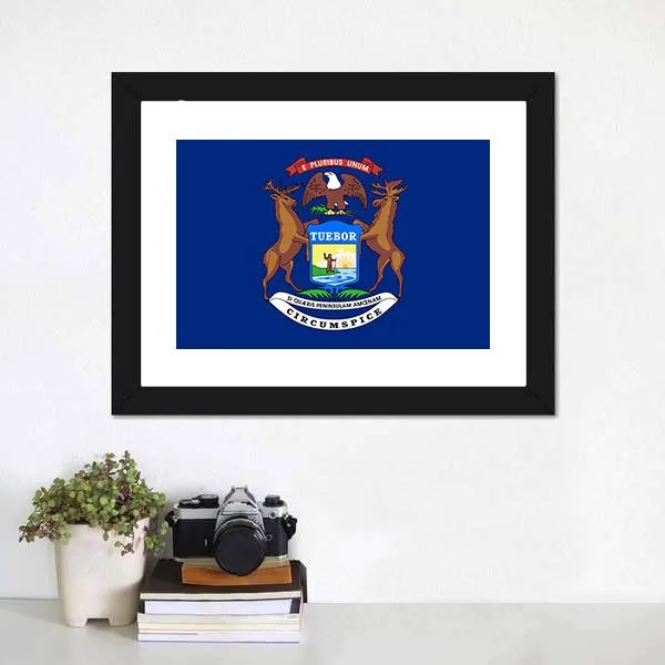 Flag Of Michigan Canvas Wall Art