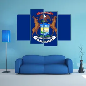 Flag Of Michigan Canvas Wall Art