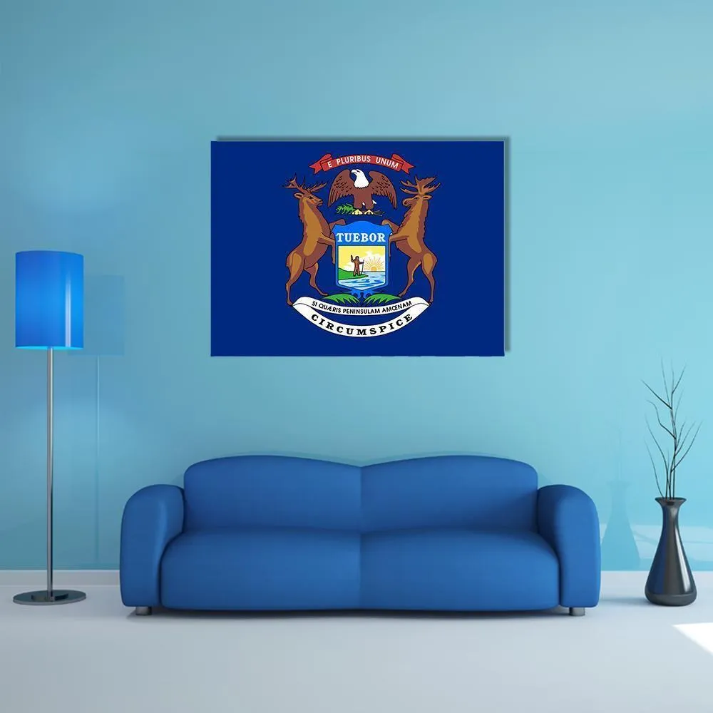 Flag Of Michigan Canvas Wall Art