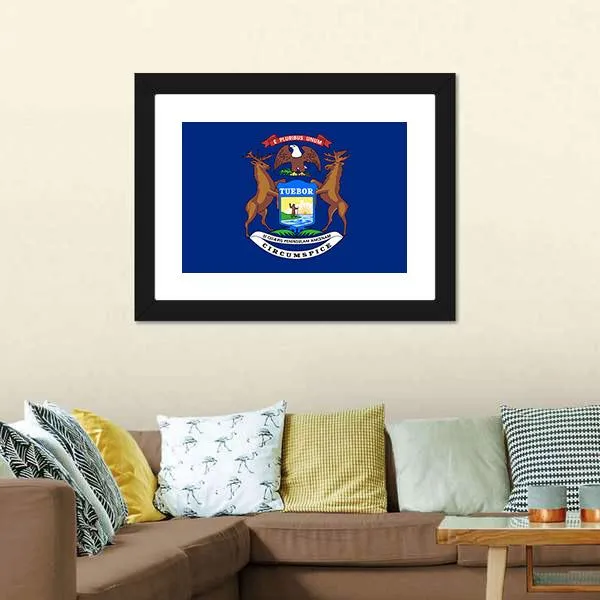 Flag Of Michigan Canvas Wall Art