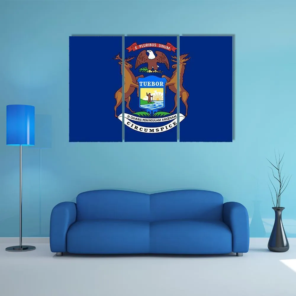 Flag Of Michigan Canvas Wall Art
