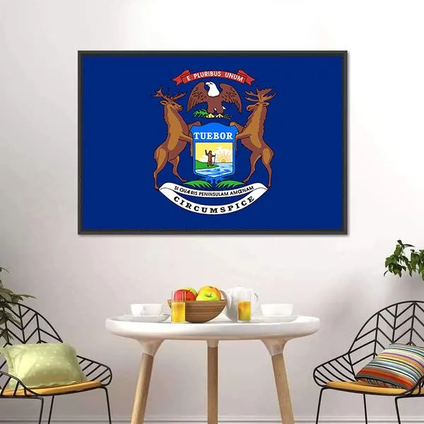 Flag Of Michigan Canvas Wall Art