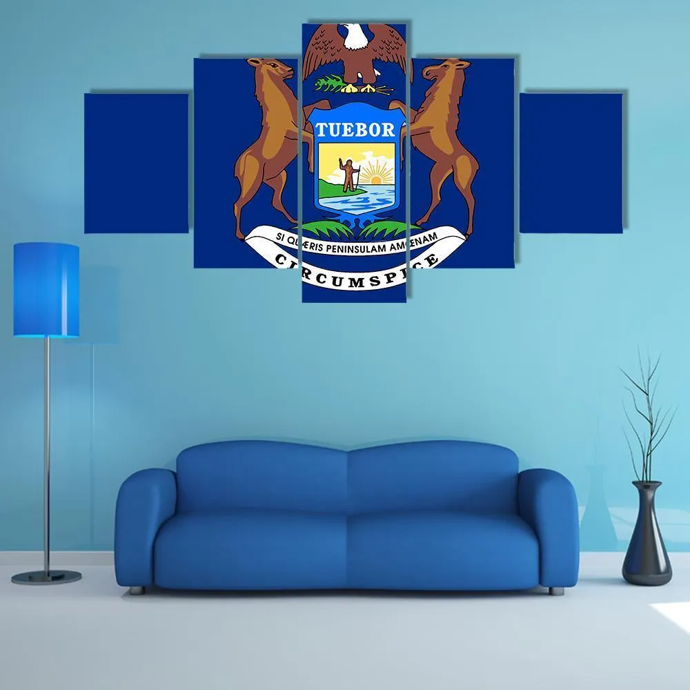 Flag Of Michigan Canvas Wall Art