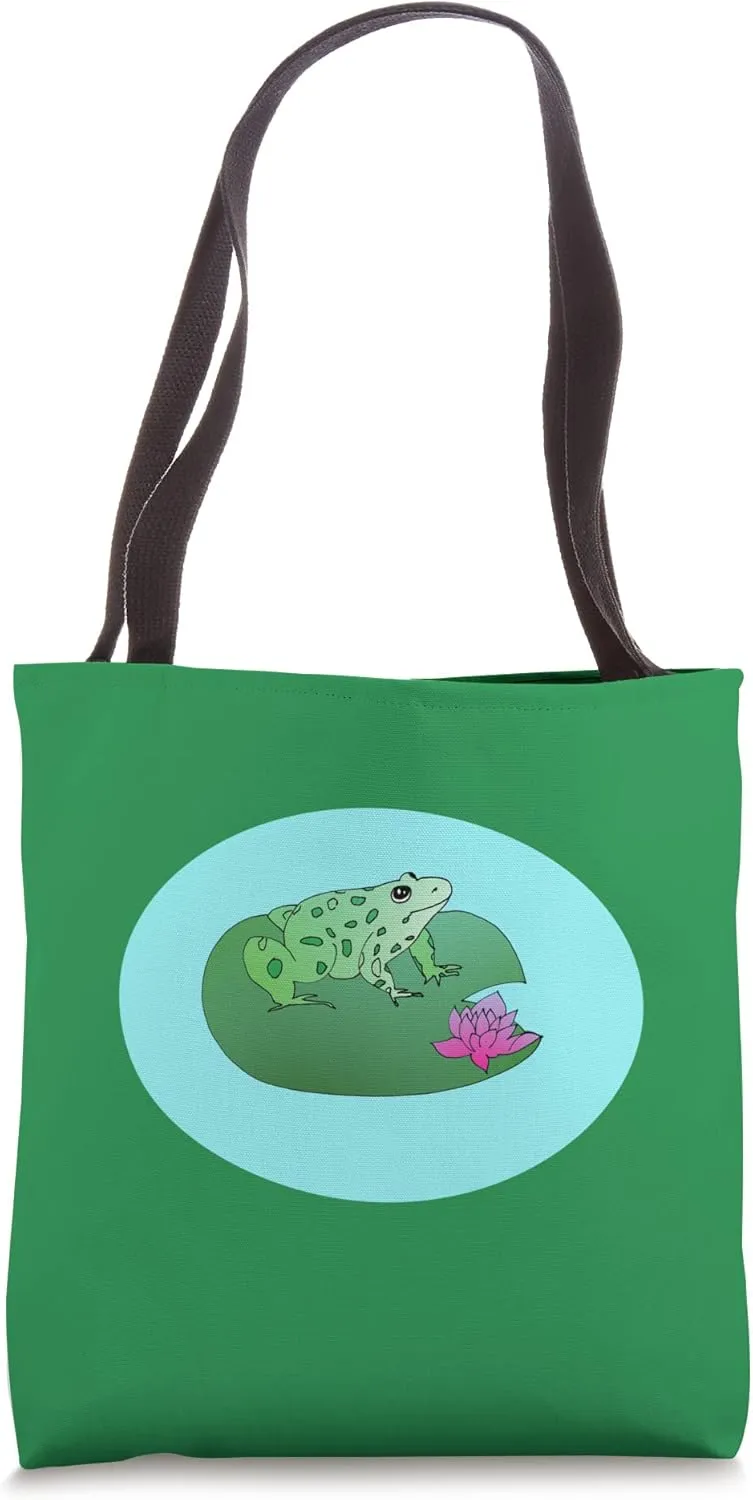 Frog Lily Pad Frog Pond Lotus Frog lover Tote Bag