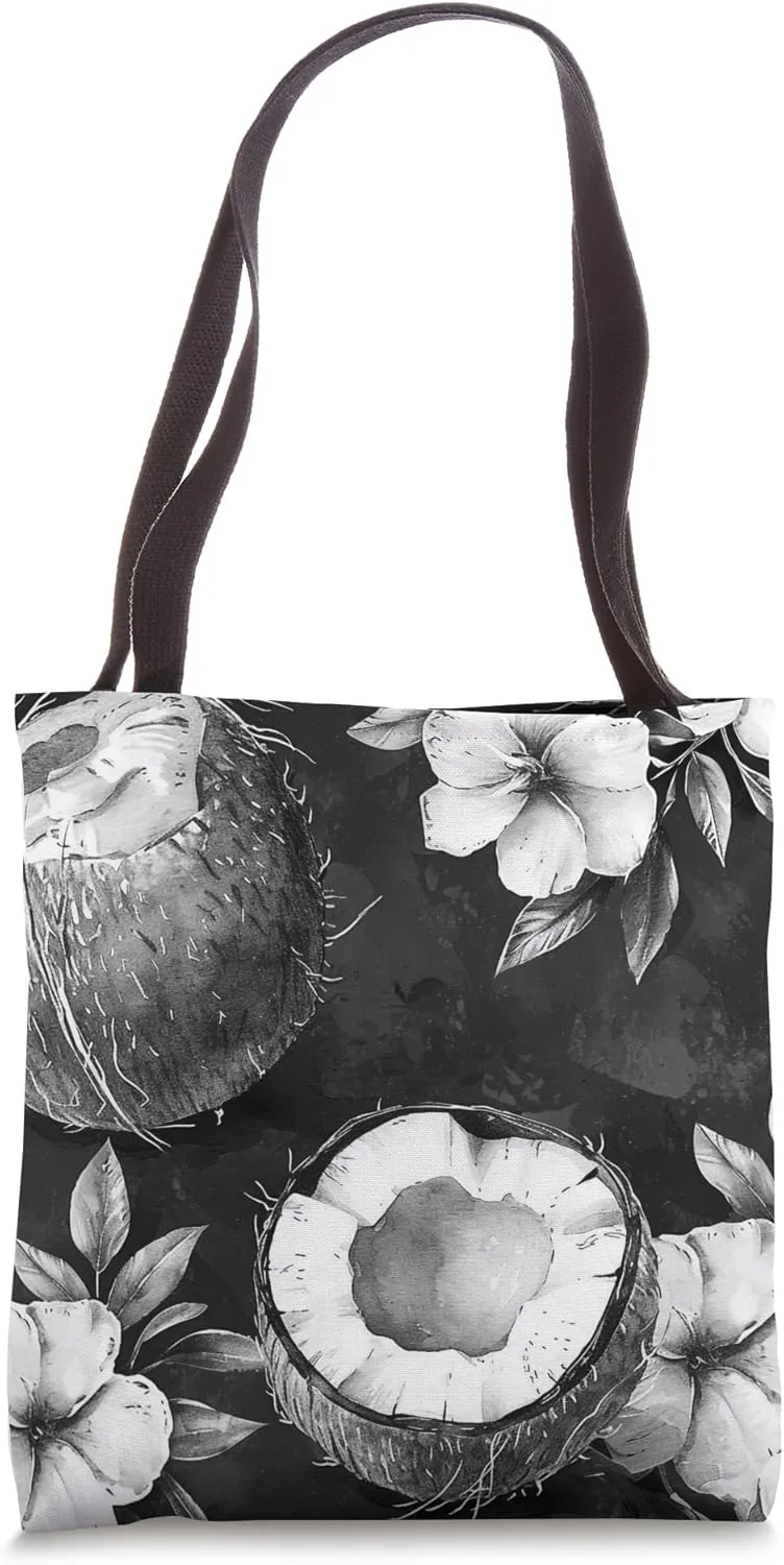 Fruit Lover Cute Black Coconut Tote Bag