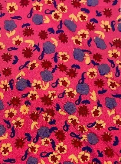 Fun & Colorful Floral Rayon Crepe - Fuchsia Pink / Purple / Red / Orange / Blue