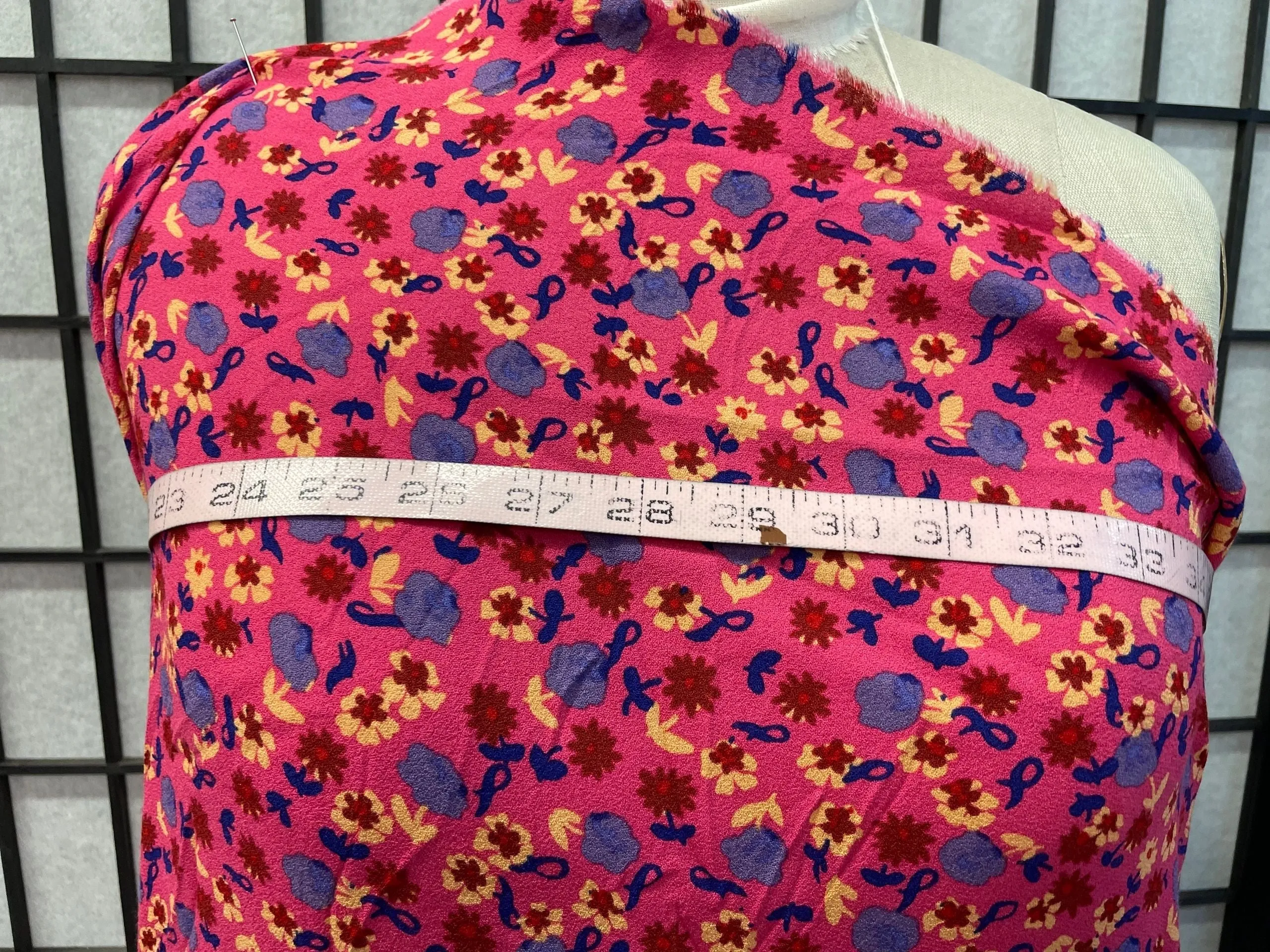 Fun & Colorful Floral Rayon Crepe - Fuchsia Pink / Purple / Red / Orange / Blue