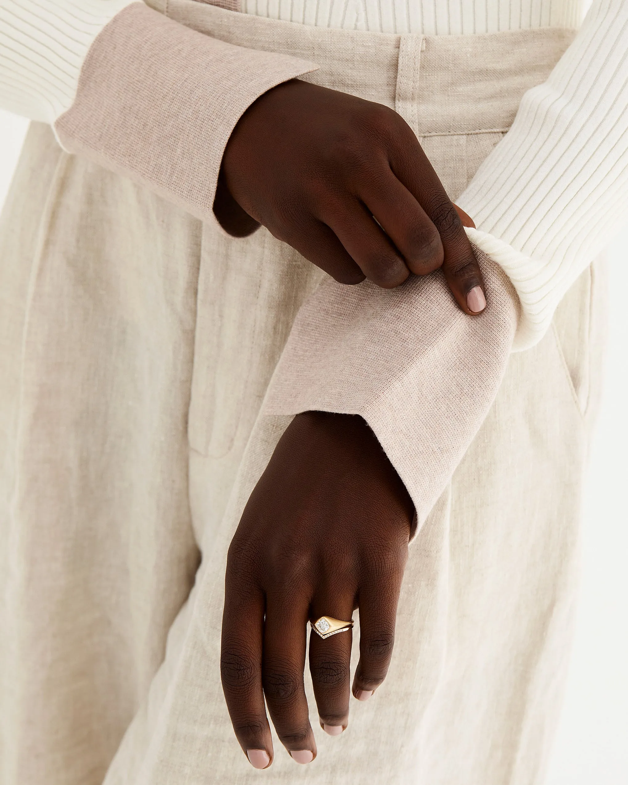 Gentle Point Ring | White Diamonds