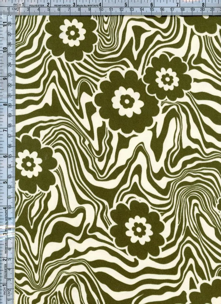 GEOMETRIC MARBLE WITH FLORAL PRINTED ON DBP / DTY BRUSHED [NFF220414B-009]