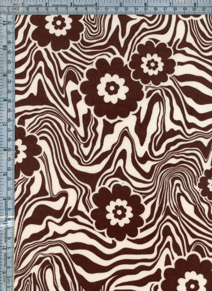 GEOMETRIC MARBLE WITH FLORAL PRINTED ON DBP / DTY BRUSHED [NFF220414B-009]