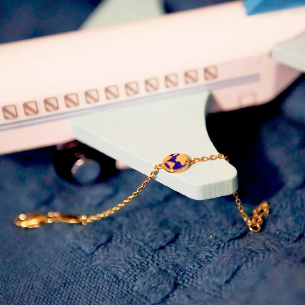 Globe Bracelet, Solid Gold