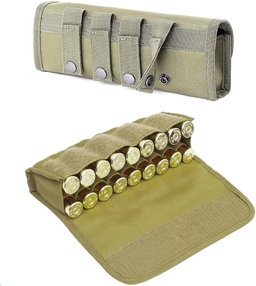 Hunting Military 18 Round Tactical Molle Cartridge Shell Holder Ammo Bag Pouch Military Waist Bag 12/20 Gauge Gun Bullet Pouch