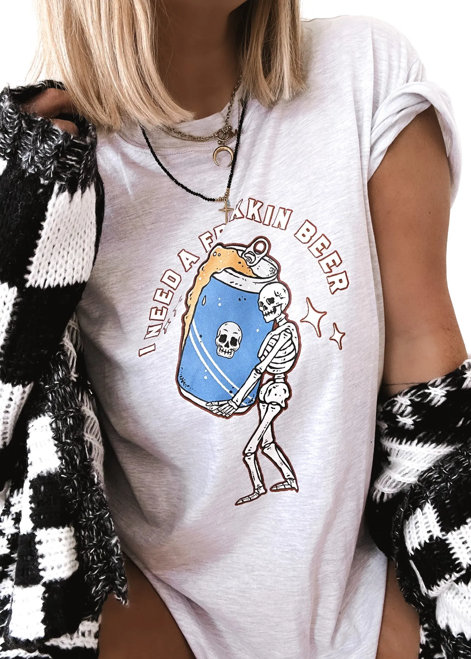 I NEED A FRIKKIN BEER SIDE SLIT TEE