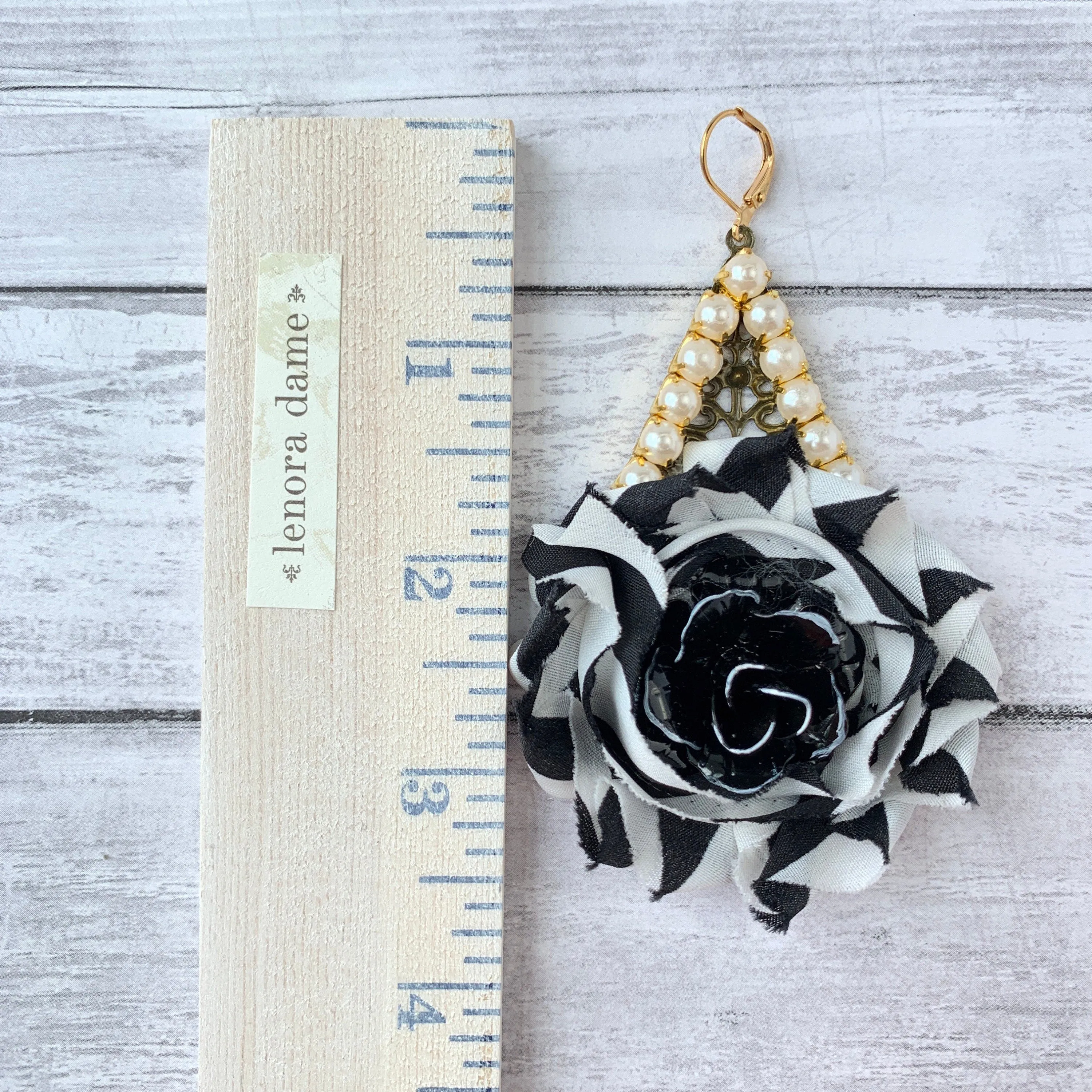 Isador Shabby Chic Rosette Drop Statement Earrings