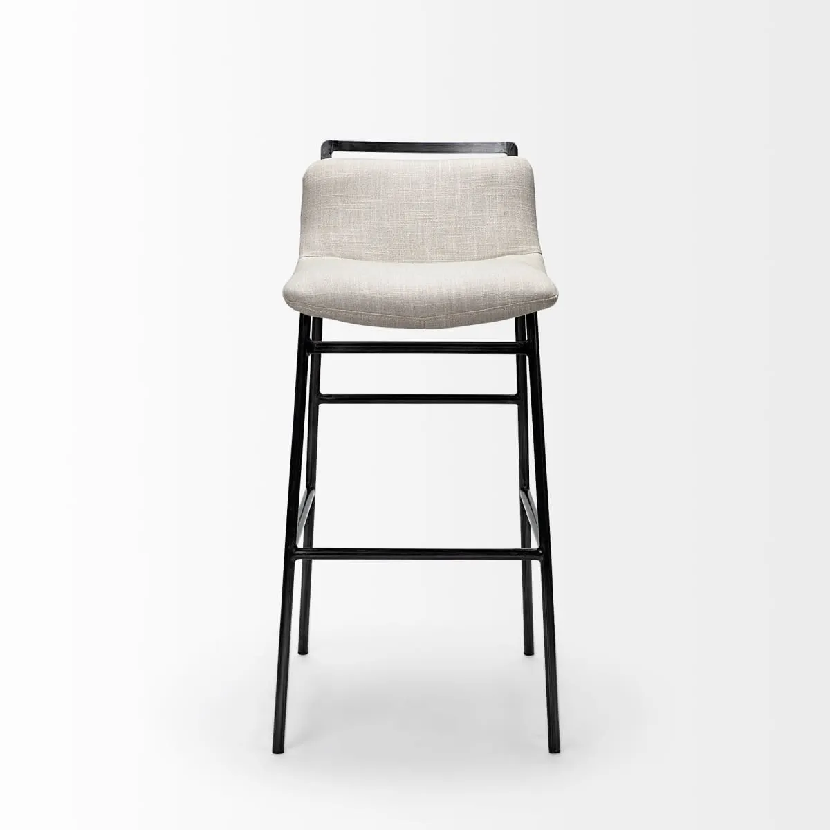 Kavalan Bar Counter Stool Beige Fabric | Gray Metal | Counter