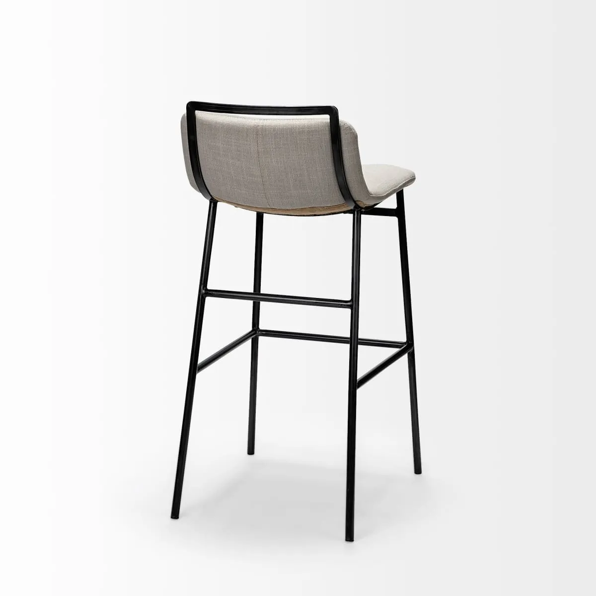Kavalan Bar Counter Stool Beige Fabric | Gray Metal | Counter