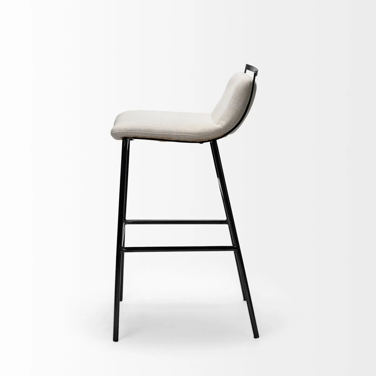Kavalan Bar Counter Stool Beige Fabric | Gray Metal | Counter