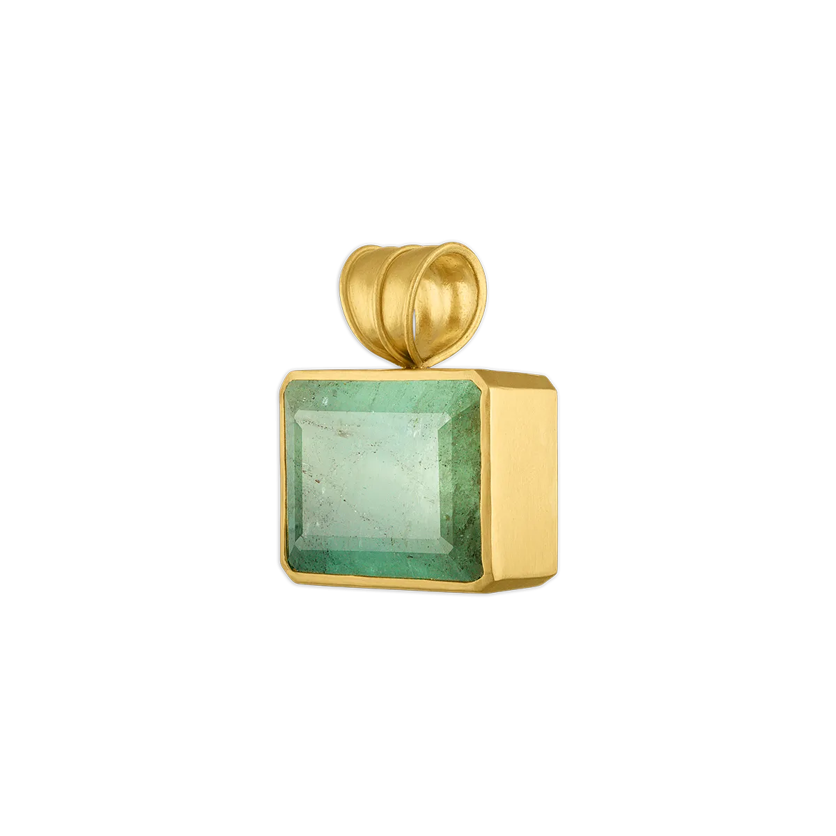Large Green Beryl Block Pendant