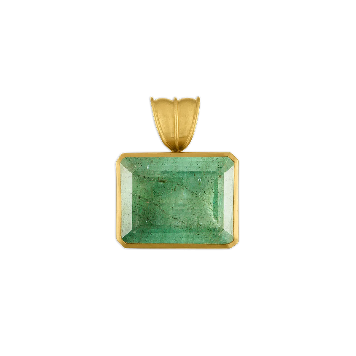 Large Green Beryl Block Pendant