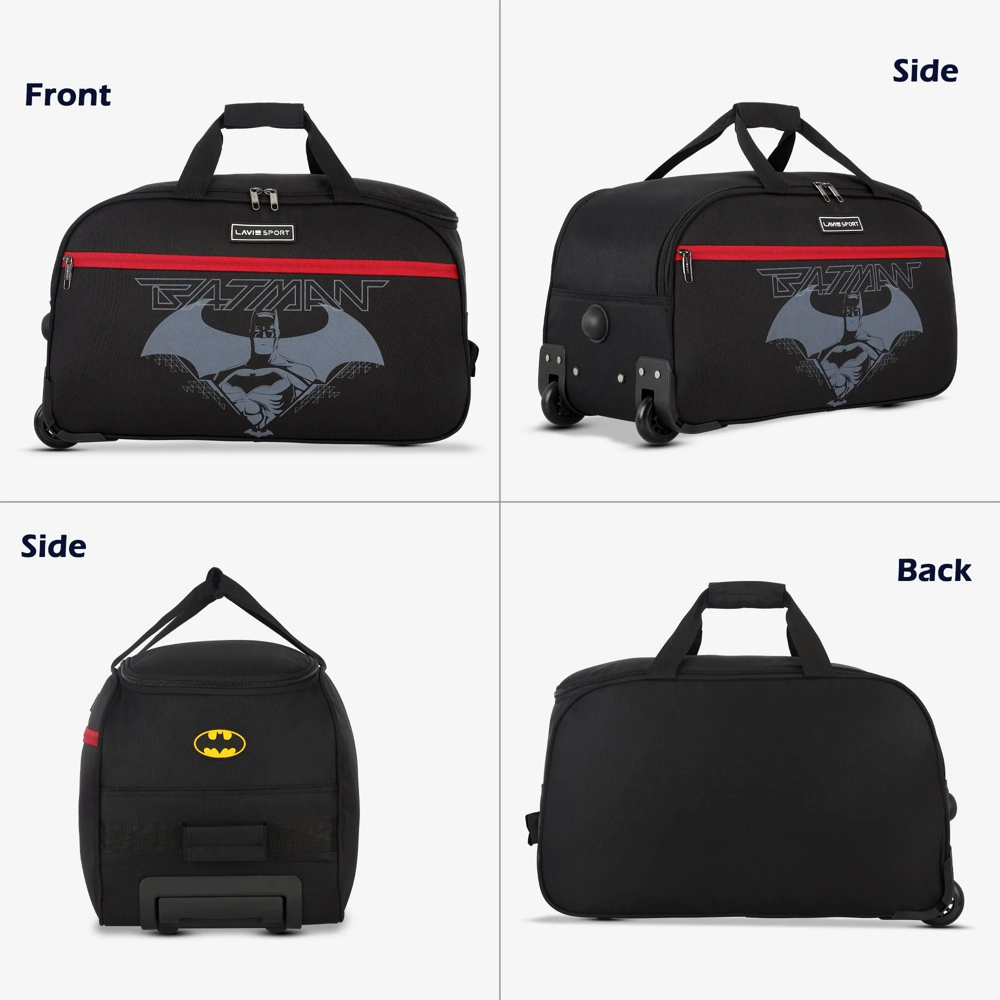 Lavie Sport Batman Cabin Size 53 cms Wheel Duffle Bag Black