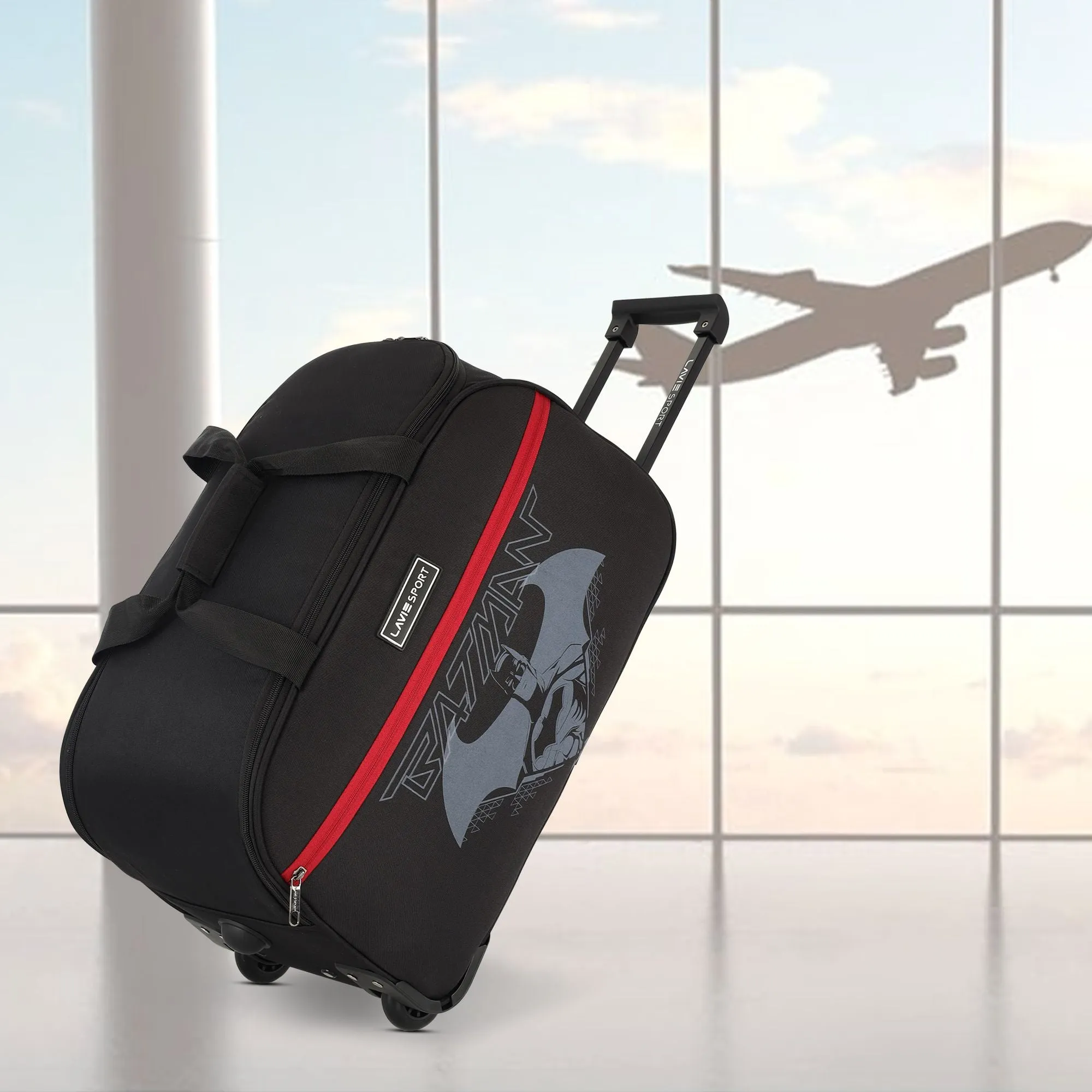 Lavie Sport Batman Cabin Size 53 cms Wheel Duffle Bag Black