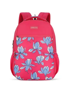 Lavie Sport Bloomy 26L Floral Printed School Backpack for Girls Magenta