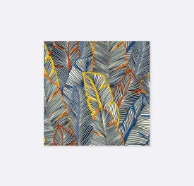 Leafy Blue Linen Pocket Squares