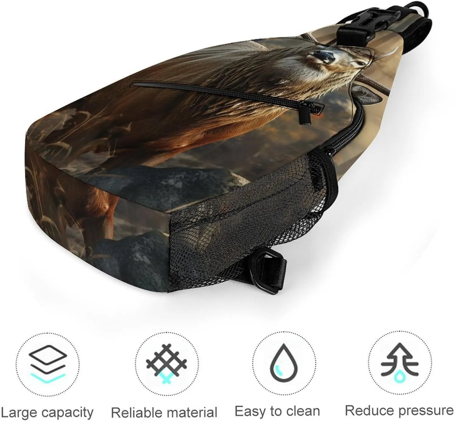Lightweight Chest Bag Crossbody Bag Deer Hunting Season Sling Backpack for Women Men Sports Travel